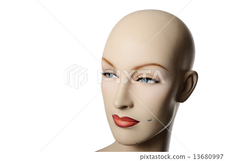 headshot of a female manneqin, three-quarter headshot of a female manneqin, three-quarter 13680997