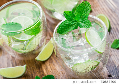 Cocktail with lime and mint Cocktail with lime and mint 13681100