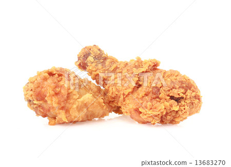 Fried chicken on white background Fried chicken on white background 13683270