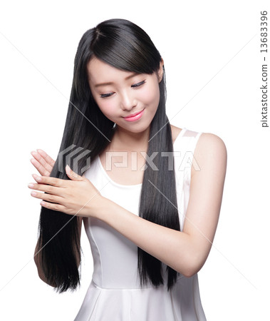 Woman with health hair care Woman with health hair care 13683396