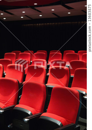 Empty rows of red seats 13683875