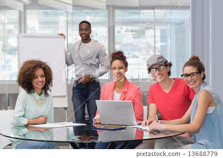 Fashion student giving a presentation 13688779