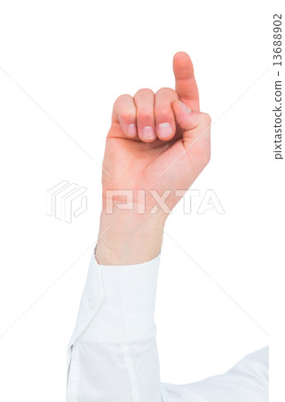 Hand of businessman pointing his finger 13688902