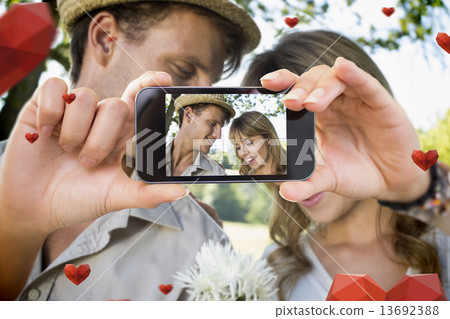 Composite image of valentines couple Composite image of valentines couple 13692388