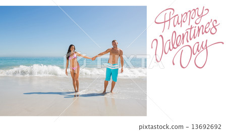 Composite image of cute valentines couple Composite image of cute valentines couple 13692692