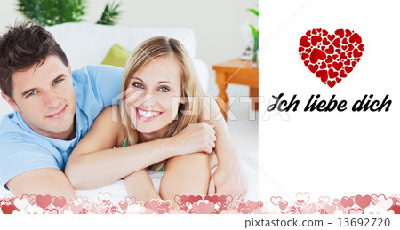 Composite image of cute valentines couple Composite image of cute valentines couple 13692720