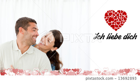 Composite image of cute valentines couple Composite image of cute valentines couple 13692893