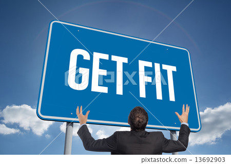 Get fit against cloudy sky with sunshine Get fit against cloudy sky with sunshine 13692903