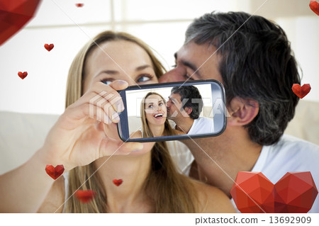 Composite image of valentines couple Composite image of valentines couple 13692909