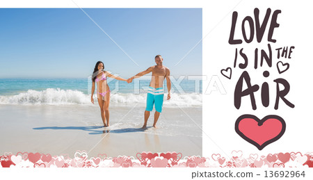 Composite image of cute valentines couple Composite image of cute valentines couple 13692964