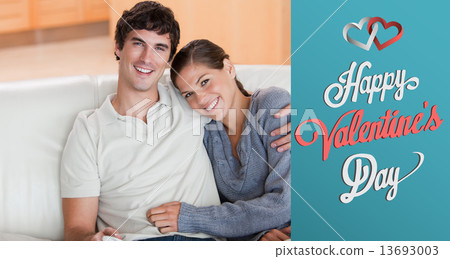 Composite image of cute valentines couple Composite image of cute valentines couple 13693003