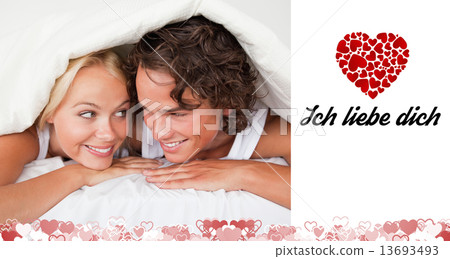 Composite image of cute valentines couple Composite image of cute valentines couple 13693493