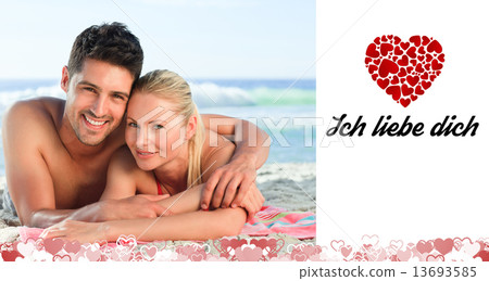Composite image of cute valentines couple Composite image of cute valentines couple 13693585