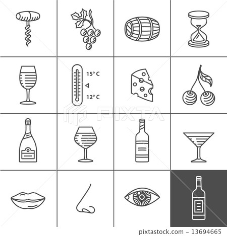 Wine icons set Wine icons set 13694665