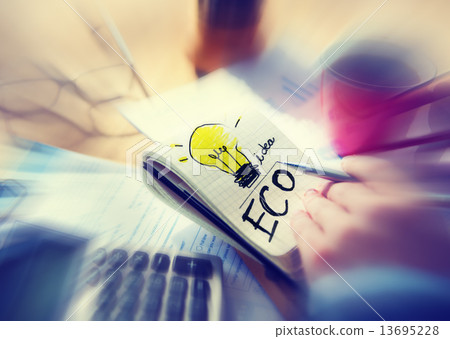Businessman Notepad Word Eco Concepts 13695228