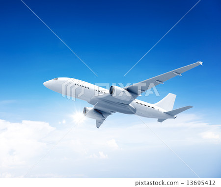 Airplane mid in the air Airplane mid in the air 13695412