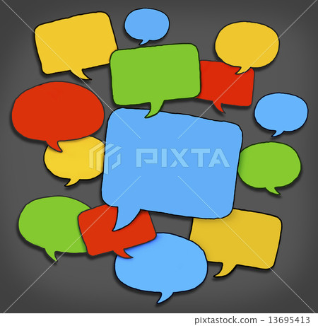 Multicolored Group of Speech Bubbles Multicolored Group of Speech Bubbles 13695413
