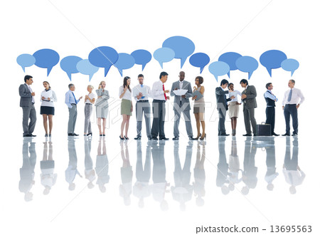 Large Group of Business People Meeting 13695563