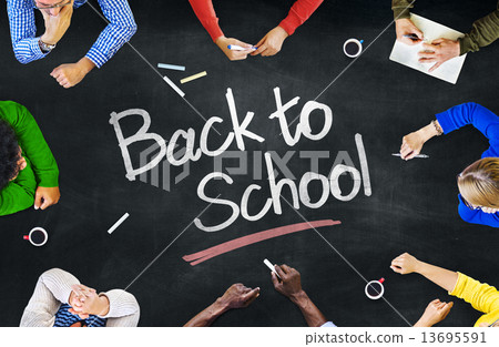 Multi-Ethnic Group of People and Back To School Concepts Multi-Ethnic Group of People and Back To School Concepts 13695591