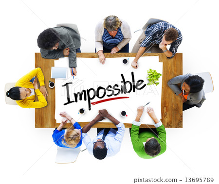 Aerial View with People and Text Impossible 13695789