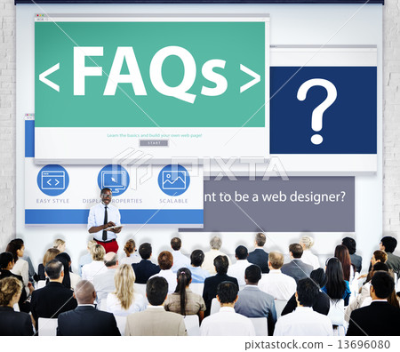 Business People Presentation Seminar FAQs Concept Business People Presentation Seminar FAQs Concept 13696080