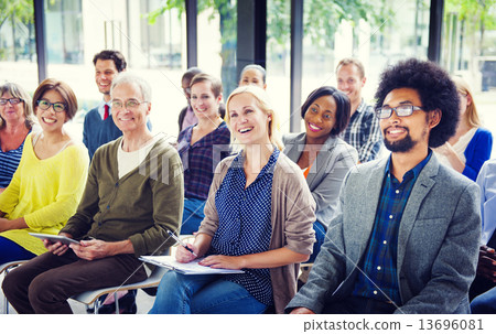 Cheerful and Diverse People Listening Cheerful and Diverse People Listening 13696081