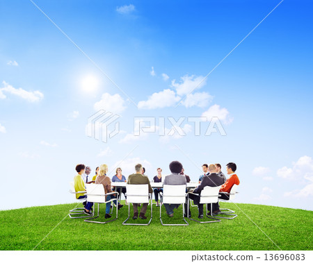 Group of Multi-Ethnic People Around the Conference Table Group of Multi-Ethnic People Around the Conference Table 13696083