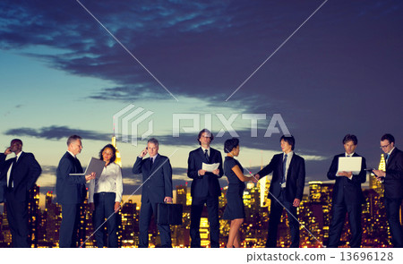 Business People New York Outdoor Meeting Concept Business People New York Outdoor Meeting Concept 13696128