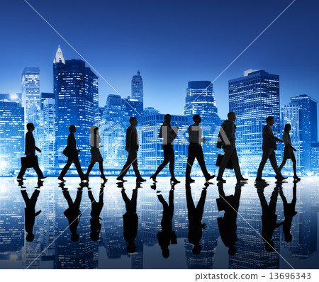 Group of Business People in the City Group of Business People in the City 13696343