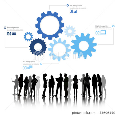 Silhouettes of Business People Working 13696350