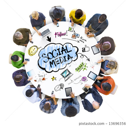 Multiethnic Group of People with Social Media Multiethnic Group of People with Social Media 13696356
