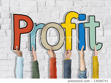 Group of Diverse People's Hands Holding Profit Group of Diverse People's Hands Holding Profit 13696741