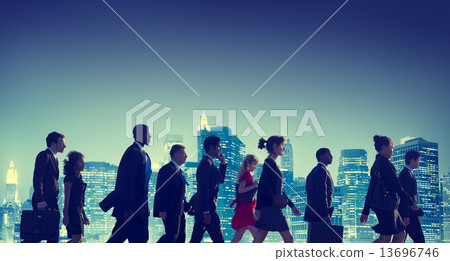Business People New York Commuting Concept Business People New York Commuting Concept 13696746