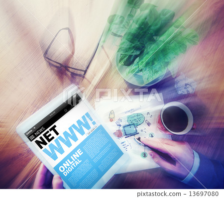 Digital Online News Headline World Wide Web Concept 13697080