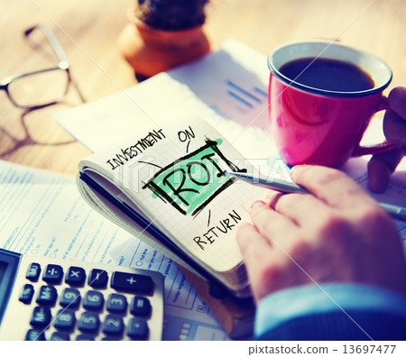 Businessman Notepad Roi Word Concept Businessman Notepad Roi Word Concept 13697477