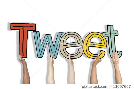 Group of Hands Holding Letter Tweet 13697667