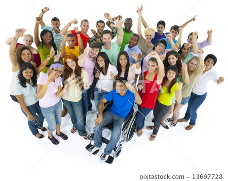 Stock Photo: Large Group of People Celebrating