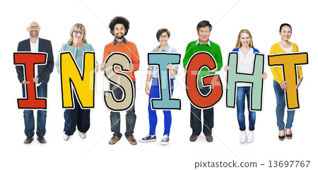 Group of Diverse People Holding Insight 13697767