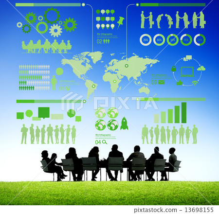 Business Meeting With Infographic Business Meeting With Infographic 13698155