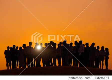 Silhouettes of Business People Outdoors 13698181