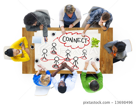 People in a Meeting and Connection Concept People in a Meeting and Connection Concept 13698496