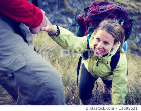 Hiker Support Exercise Extreme Sports Concept 13698621