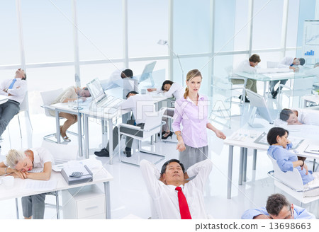 Group of Business People Sleeping in the Office Group of Business People Sleeping in the Office 13698663