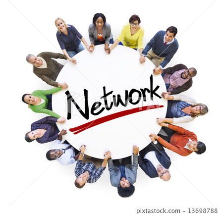 Group of People Holding Hands Around Letter Network Group of People Holding Hands Around Letter Network 13698788