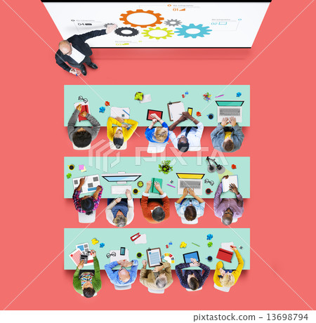 Group of People in a Meeting Photo Illustration 13698794