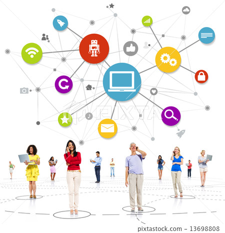 Casual Diverse People and Connection Concepts 13698808