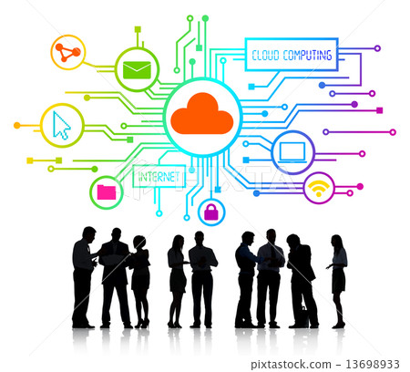 Business People and Cloud Computing Concepts Business People and Cloud Computing Concepts 13698933