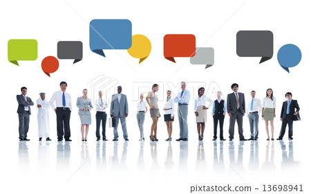 Multiethnic Group of Business People with Speech Bubbles 13698941