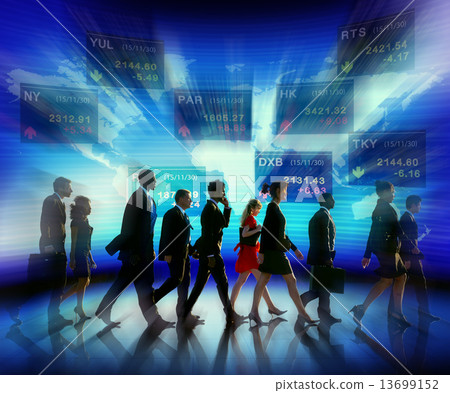 Group of Business People Stock Market Concept 13699152