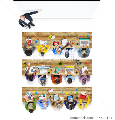 Multiethnic Group of Student Studying in Photo and Illustration Multiethnic Group of Student Studying in Photo and Illustration 13699185